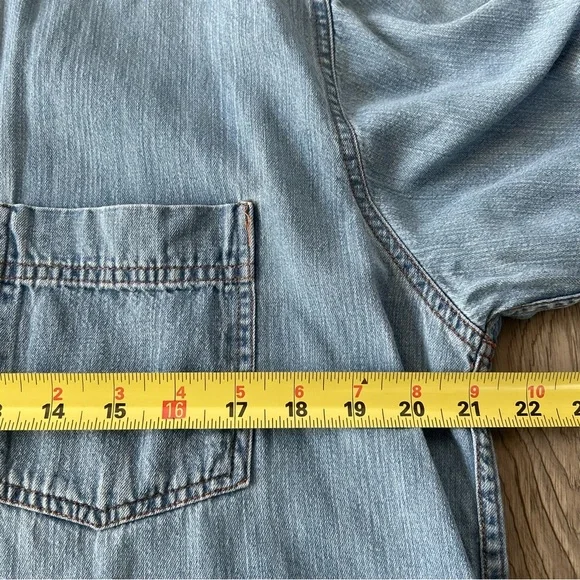 Hunt Club Denim Blue Button-Down Shirt - Picture 5 of 6